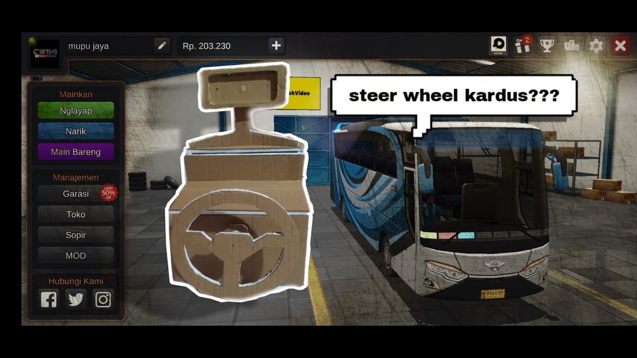 cara membuat steering wheel android game simulator/Bussid/ets2 dari kardus YouTube