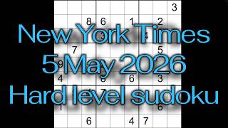 Sudoku solution – New York Times 5 May 2026 Hard level sudoku
