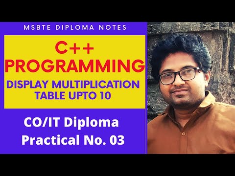 MSBTE OOP 22316 OBJECT ORIENTED PROGRAMMING Practical No : 3  Display Multiplication table up to 10