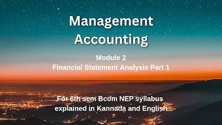 Management Accounting Financial Statement Analysis
