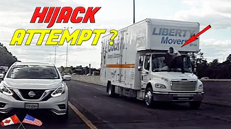 INSANE DUDE CLIMBS ON THE HOOD OF A MOVING TRUCK