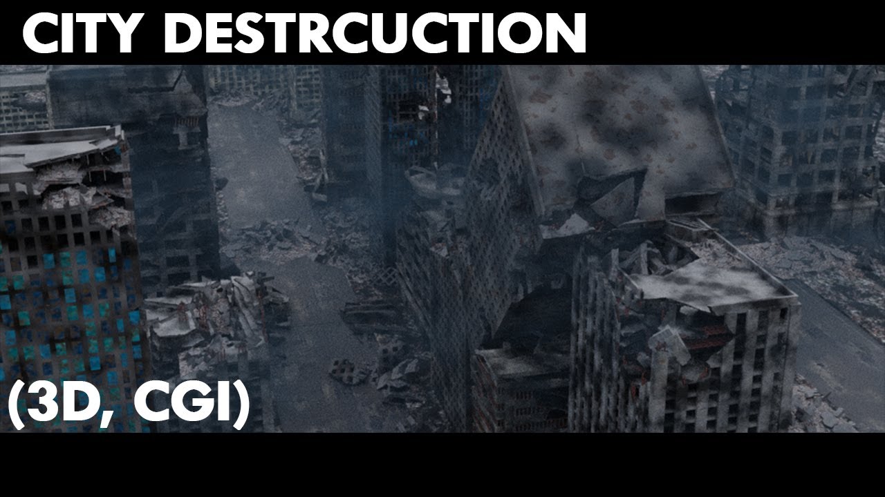 Post Apocalypse, Destroyed City, CGI & 3D...... (MAYA & BLENDER)