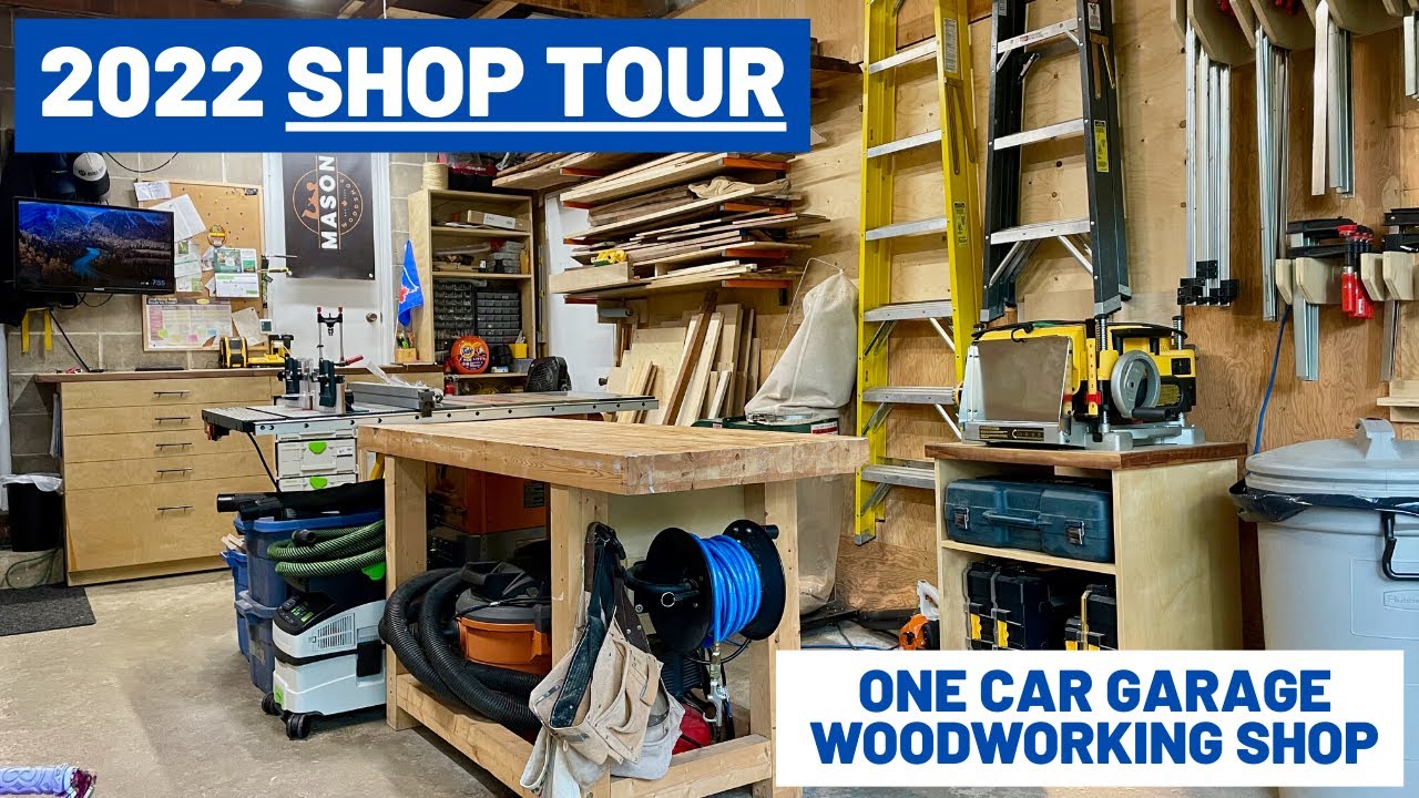 (2022) Small Tour // One Car Garage Woodworking Shop (20' x 12') YouTube
