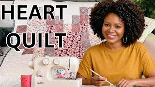 The EASIEST Heart Quilt Tutorial (No Curved Piecing Stress!)