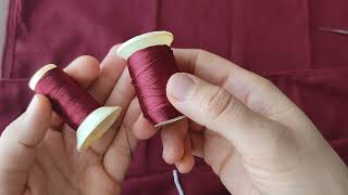 Örümcekli İncili Tığ Oyası Bordo Yazma Beyaz İnci