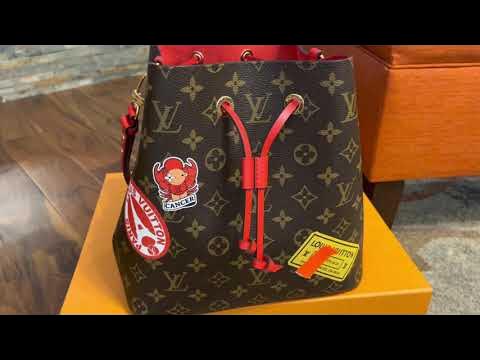 Louis Vuitton Neonoe Bucket Bag MM Monogram Canvas Red – Coco Approved  Studio