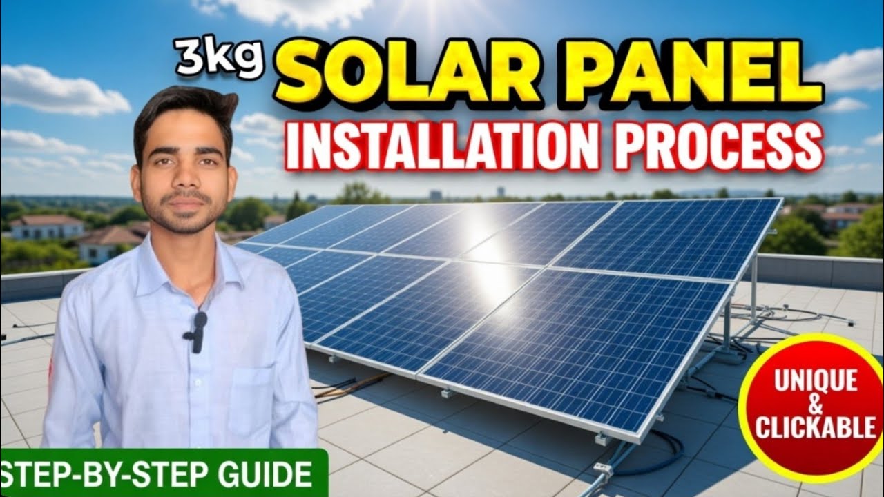 Installation of 3kw solar panel system in home full Guide Sirf 9 mint. सौर पैनल  Customer ke ghar pe