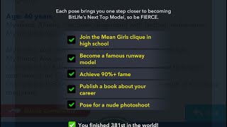 I completed the Bitlife s NEXT TOP MODEL CHALLENGE Guide on how to complete the challenge