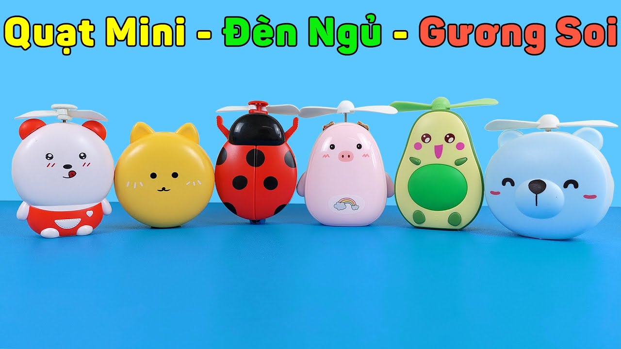 Quạt Mini Đa Chức Năng, Đèn Ngủ Và Gương Soi Tuyệt Đẹp | Mở Hộp Hàng Mua Online Trên Lazada Shopee