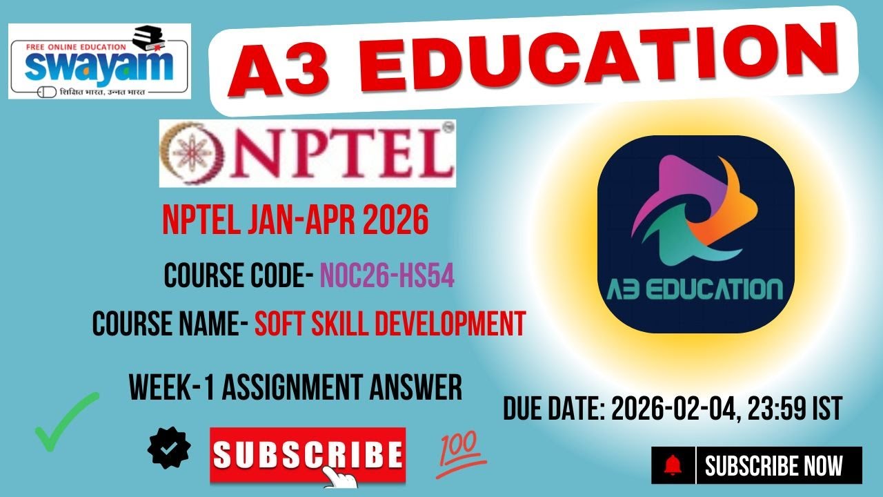 NPTEL Soft Skill Development Week 1 Assignment Answers | noc26-hs54 | IIT Kharagpur