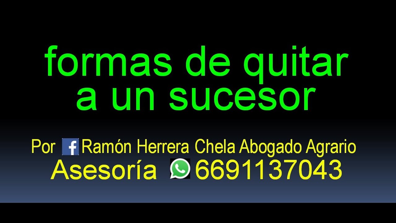 motivos de pérdida de la Sucesión / Asesoría 6691137043