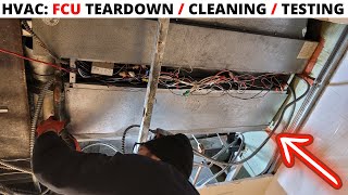 HVAC: NIGHTMARE 2 Pipe Fan Coil Unit Teardown, Cleaning & Testing (FCU Maintenance/Troubleshooting)