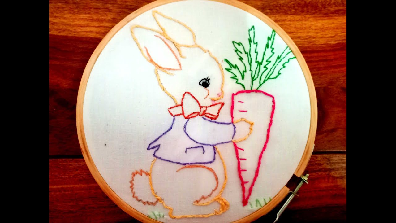 Beautiful Hand Rabbit Embroidery#embroidey #beginners #handwork