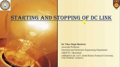 Starting and Stopping of DC Link