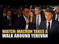 WATCH: French President Macron strolls around Yerevan as he arrives to attend EPC summit