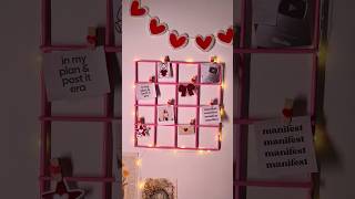 DIY aesthetic wall grid made from paper 🎀✨ #diy #craft #wallart #handmade #roomdecor #desksetup