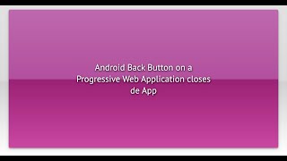 Android Back Button on a Progressive Web Application closes de App screenshot 4