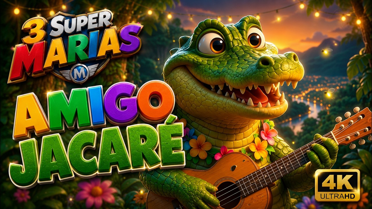 🐊 Amigo Jacaré 🎵 | 3 Super Marias | Música Infantil | 4K