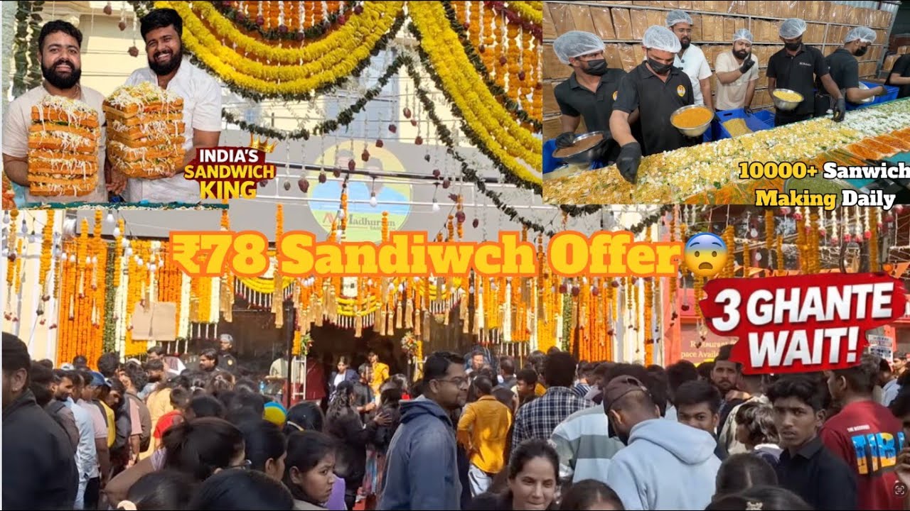 India's Sandwich King┃Madhuram Sandwich Indore ka 4th Outlet┃₹78 OFFER ┃LINE KHATAM HI NAHI HO RAHI!