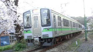 E127系　V12編成　ワンマン・吉田行　弥彦駅発車