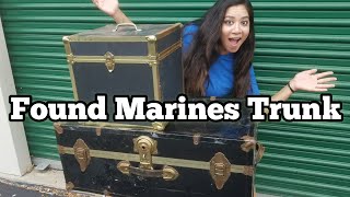 FOUND MARINES TRUNK I Bought An Abandoned Storage Unit Locker / Opening Mystery Boxes
