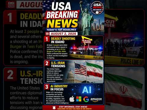 🇺🇸 USA Breaking News Today | Idaho Shooting, U.S.–Iran Tensions & AI Updates | August 2, 2026