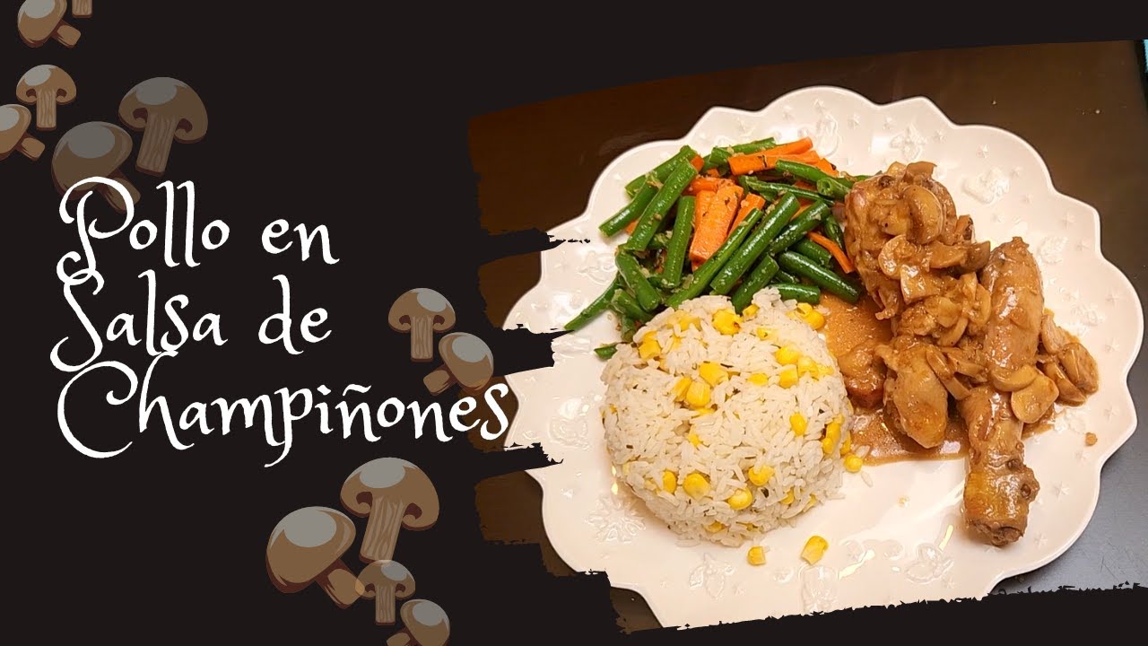 Jugoso Pollo en Salsa de Champiñones