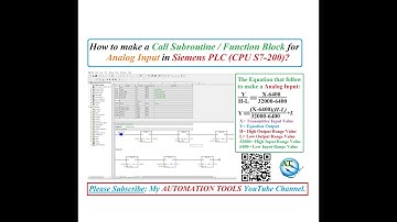How to make a Call Subroutine/Function Block for Analog Input in Siemens PLC (CPU S7-200) ?