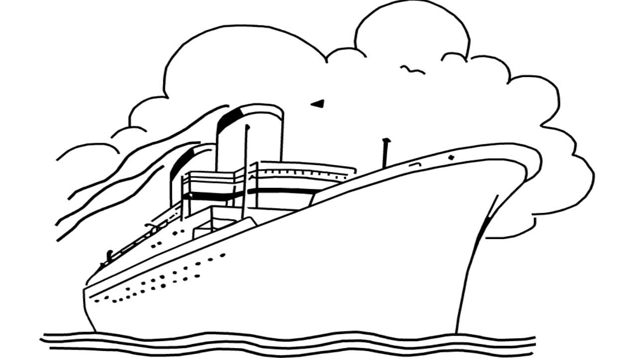 simple cruise boat drawing