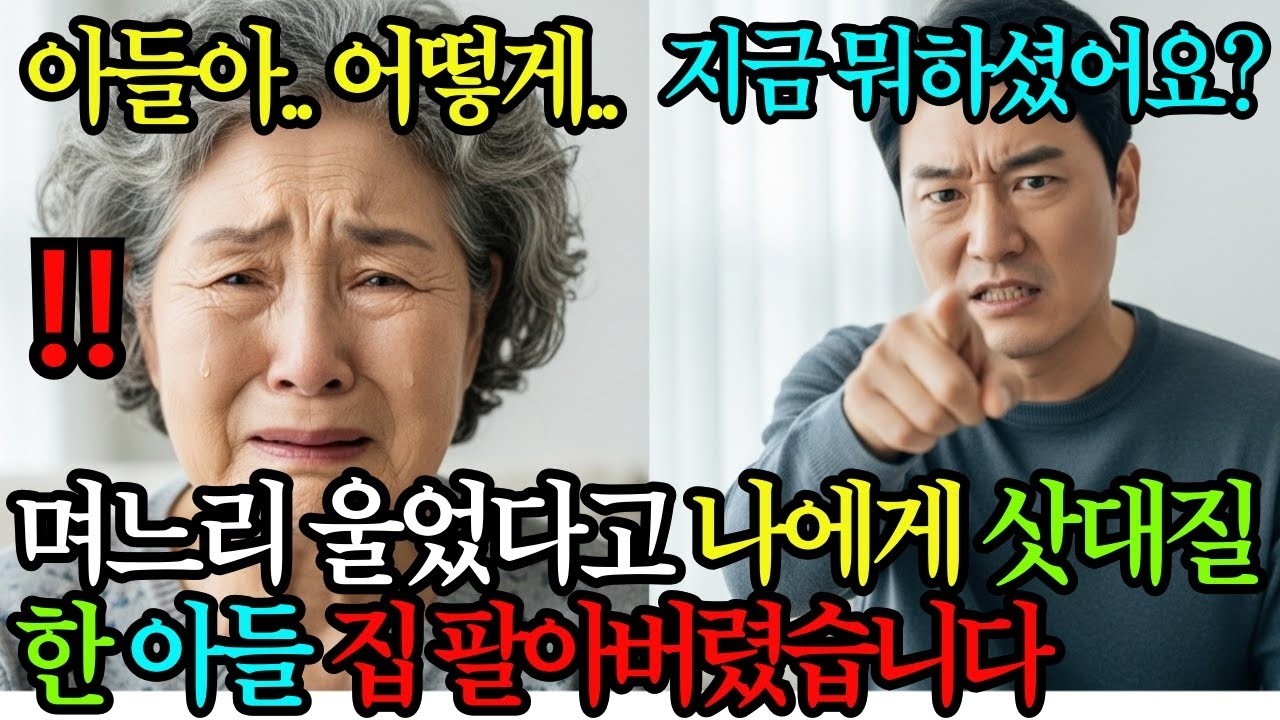 며느리 눈물 흘렸다고 나에게 삿대질한 아들 그날로 집 팔고 연 끊었습니다
