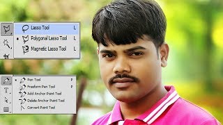 Photoshop cc | Photo cutting Pen Tool and Lasso Tool use techniques in Hindi