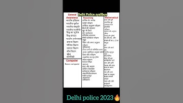 Delhi Police syllabus 2023🔥 | Delhi Police Constable syllabus 2023 | Delhi Police syllabus in Hindi