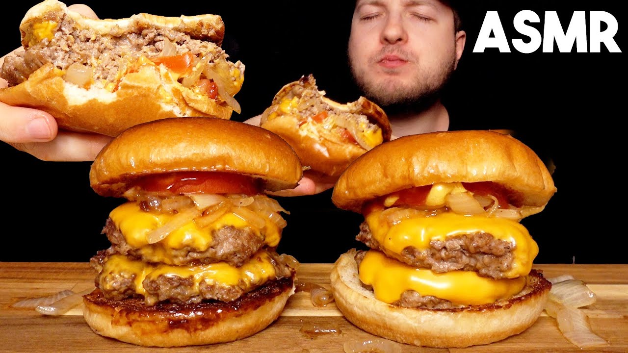 ASMR THE BEST HOMEMADE DOUBLE CHEESEBURGER MUKBANG | No Talking Eating Sounds | Chill Down ASMR
