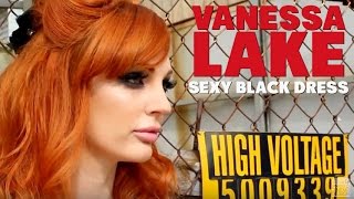Vanessa Lake - Tattooed Redhead In A Y Black Dress