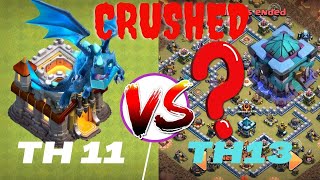 Is this real Th11 destroying Th13 max base? #coc #clashofclans