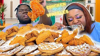 CRISPY, CRUNCHY FRIED CHICKEN + FRENCH TOAST WAFFLES!!! | HASHTAG THE CANNONS | MUKBANG EATING SHOW!