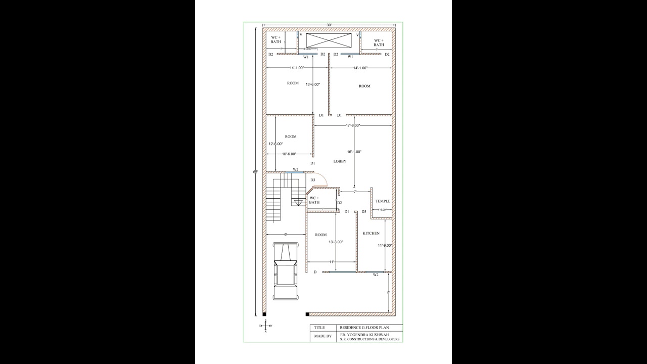 30'X65' PLOT HOUSE PLAN LAYOUT YouTube