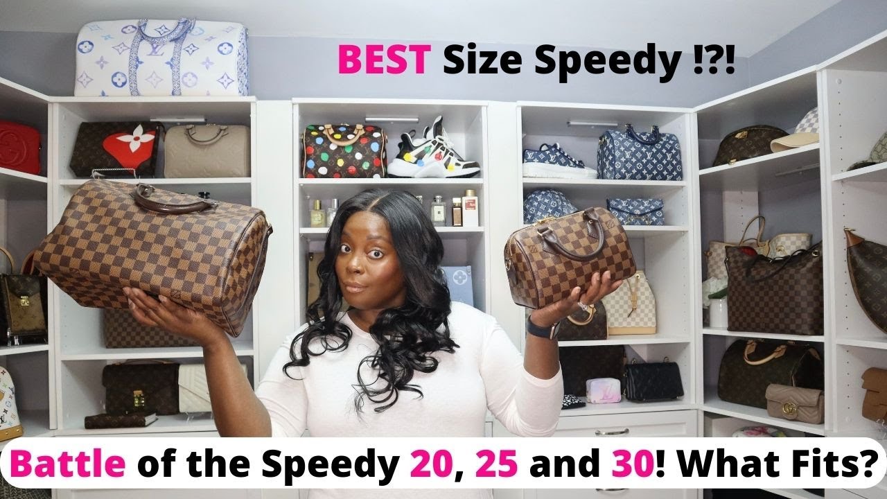 Relative sizes of the speedys - a few of you said the new stardust beige  claire speedy 20 looks really tiny.. : r/Louisvuitton