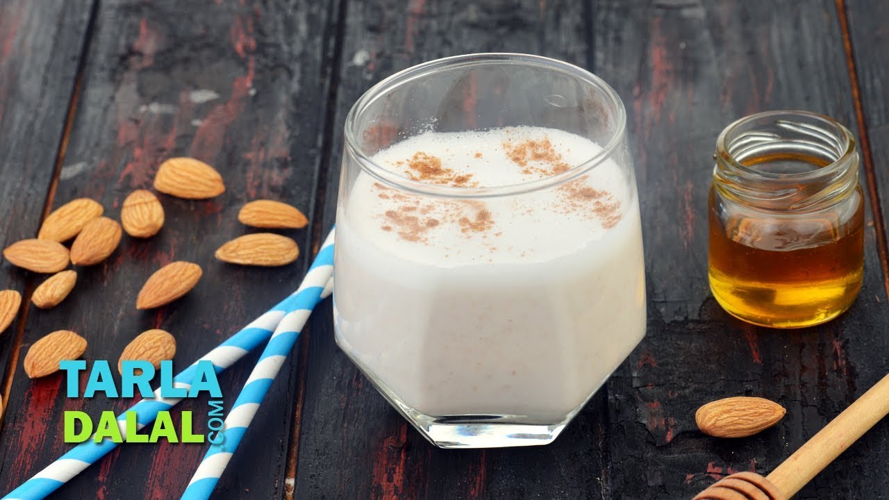 Almond Honey Cinnamon Milk, Healthy Vegan Breakfast Recipe by Tarla Dalal