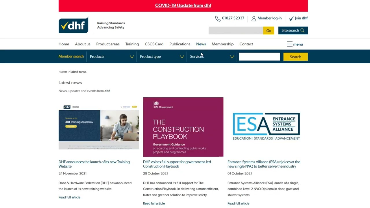 How to navigate the DHF website  an overview