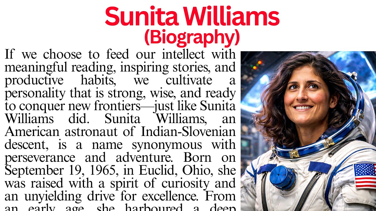 Sunita Williams Biography | Powerful Story of Perseverance | Comprehension Passage | Passage Reading