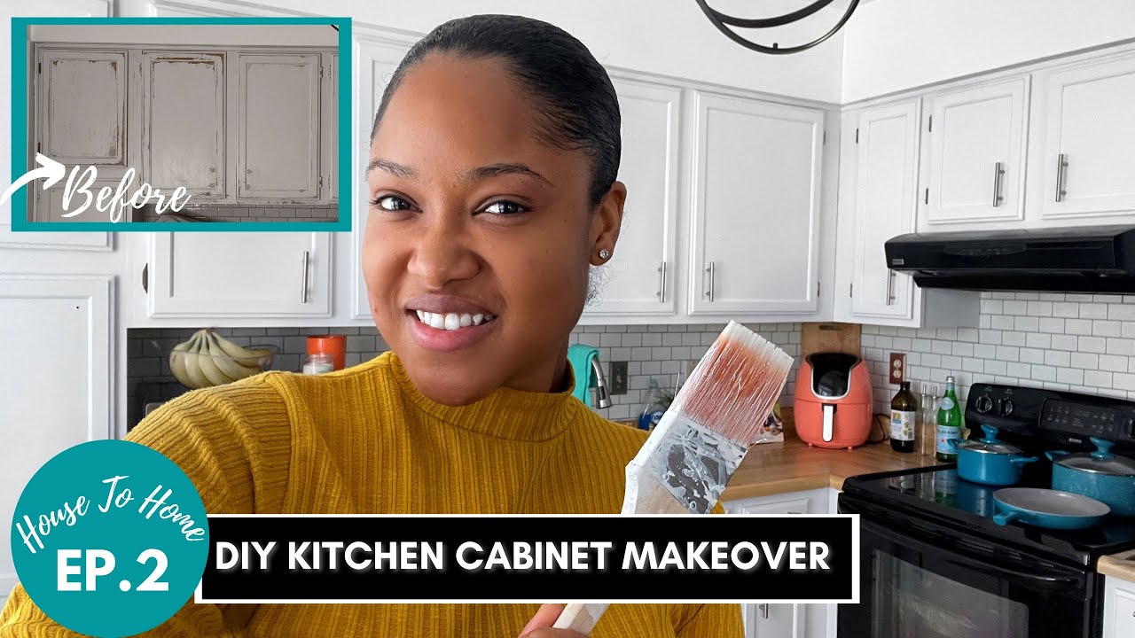 DIY KITCHEN CABINET MAKEOVER PT 2 | How to Repaint Kitchen Cabinets