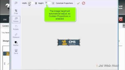 How to resize an image via image manager in CMS Made Simple