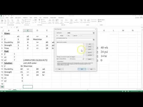 Quickly solving a linear programming problem on Excel
