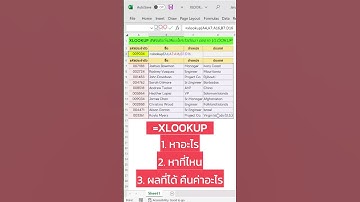 EP01_XLOOKUP | Function ใหม่ของ excel ที่มาแทนที่ vlookup #excel #xlookup #vlookup  #Shorts