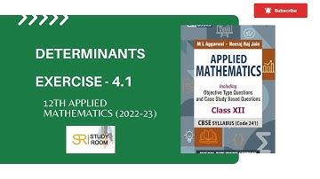 Determinant chapter 4 Exercise - 4.1 applied mathematics class - 12th 2022-2023 applied by sr