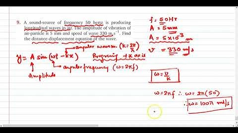 Q.9 Chapter 25 : Waves  | Solution to numerical problem from Nootan ISC Physics - Class 11