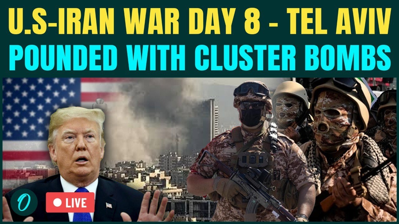 IRAN VS U.S-ISRAEL WAR DAY 8 LIVE | Tel Aviv in FLAMES, Dubai Airport POUNDED, Hezbollah JOINS IN