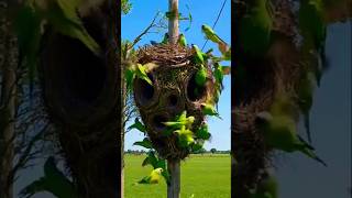 Monk Parakeet Colony Building Giant Stick Nests Together #nature #birds #cutebirds #birdlove