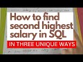 How to find second highest salary in SQL